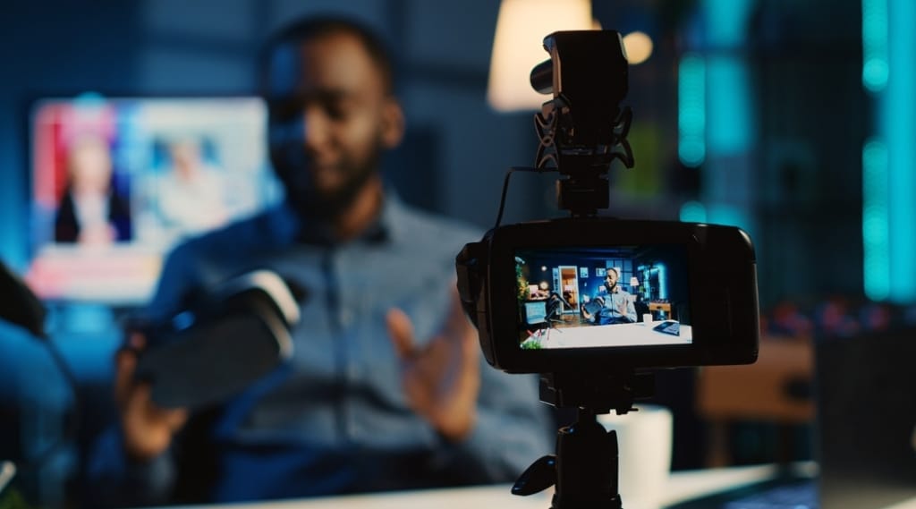 A video content creator reviews a product on social media